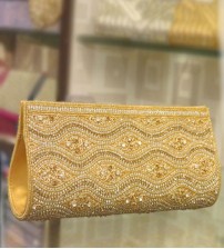 Yellow Gold Women Party Clutch